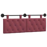 vidaXL Tête de lit suspendue Bordeaux Tissu