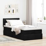 vidaXL Lit ottoman avec matelas et LED noir 80x200cm tissu