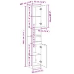 vidaXL Armoire de bain Chêne fumé 32x34x188 5 cm Bois d'ingénierie