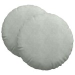 vidaXL Coussins de siège 2 pc Velours Gris clair Ø60 x 21 cm