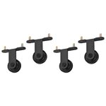 vidaXL Kits de fixation pour porte coulissante 2 Pièces 183 cm Acier Noir