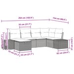 vidaXL Ensemble de Canapés avec coussin 7 Pièces polyrotin