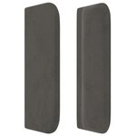 vidaXL Tête de lit avec oreilles Gris foncé 163x16x78/88 cm Velours