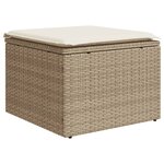 vidaXL Salon de jardin avec coussins 4 Pièces beige résine tressée