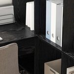 vidaXL Bureau d'angle avec étagère Chêne noir 101 5 x 149 5 x 149 5 cm