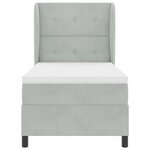 vidaXL Lit à ressorts avec matelas Gris clair 190 x 90 cm Velours