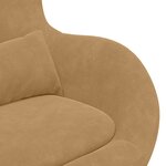 Fauteuil Oeuf en Velours Marron