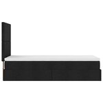 vidaXL Lit ottoman avec matelas noir 90x200 cm tissu