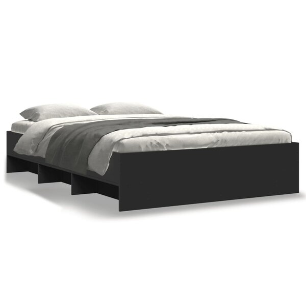 vidaXL Cadre de lit sans matelas noir 140x200 cm bois d'ingénierie