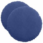 vidaXL Coussins de siège 2 pc Velours Bleu police Ø50 x 19 cm