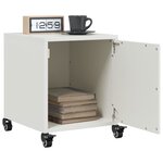 vidaXL Table de chevet blanc 36x39x43 5 cm acier