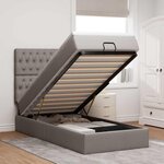 vidaXL Cadre de lit ottoman avec matelas taupe 80x200 cm tissu