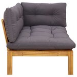 vidaXL Unité de canapé d'angle Gris Naturel et Foncé Bois d'acacia