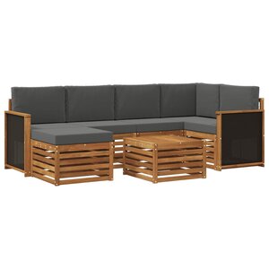 vidaXL Ensemble de canapés d'extérieur 6 pc Naturel et Anthracite