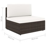 vidaXL Salon de jardin 11 Pièces avec coussins Marron Résine tressée
