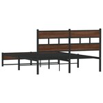 vidaXL Cadre de lit en métal sans matelas chêne marron 135x190 cm