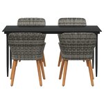 vidaXL Ensemble de salle à manger pour jardin 5 Pièces Gris polyrotin