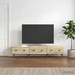 vidaXL Meuble TV Chêne Sonoma 147 x 34 5 x 30 cm Bois d'ingénierie