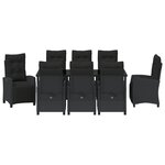 vidaXL Set de salle à manger de jardin de 9 pièces en rotin poly noir