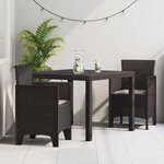 vidaXL Ensemble de salle à manger pour jardin 3 Pièces Marron Rattan Polt