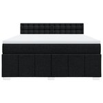 vidaXL Sommier à lattes de lit avec matelas Noir 180x200 cm Tissu