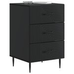 vidaXL Cabinet de chevet Noir 43 x 41 x 66 5 cm Bois d'ingénierie