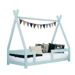 Lit cabane enfant NAKANA 140 x 200 bleu clair