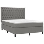 vidaXL Sommier à lattes de lit matelas LED Gris foncé 140x190 cm Tissu
