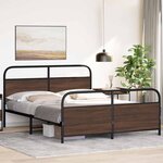 vidaXL Cadre de lit en métal sans matelas chêne marron 150x200 cm