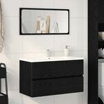 vidaXL cabinet de lavabo Chêne noir 80x38 5x45 cm Bois d'ingénierie
