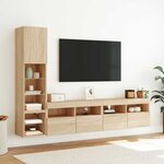 vidaXL Unités murales TV avec LED 4 Pièces chêne sonoma bois d'ingénierie