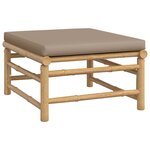 vidaXL Salon de jardin 11 Pièces avec coussins taupe bambou