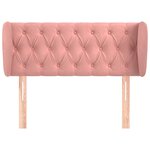 vidaXL Tête de lit avec oreilles Rose 93x23x78/88 cm Velours