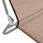 vidaXL Chaises longues pliables lot de 2 taupe textilène et acier