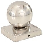 vidaXL Bouchons de poteau 6 Pièces Globe final Acier inoxydable 101x101mm