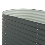 vidaXL Lit surélevé de jardin 400x80x81 cm Acier galvanisé Gris