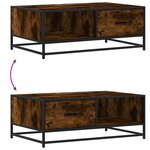 vidaXL Table basse chêne fumé 90x57x35 cm bois d'ingénierie et métal