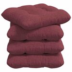 vidaXL Coussins de siège 4 Pièces Bordeaux 45 x 45 x 12 cm tissu