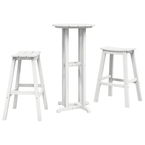 Ensemble de bar de jardin 3 pièces blanche HDPE vidaXL