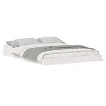 vidaXL Cadre de lit Blanc 140 x 190 cm Bois massif en pin