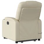 vidaXL Fauteuil inclinable de massage électrique crème similicuir