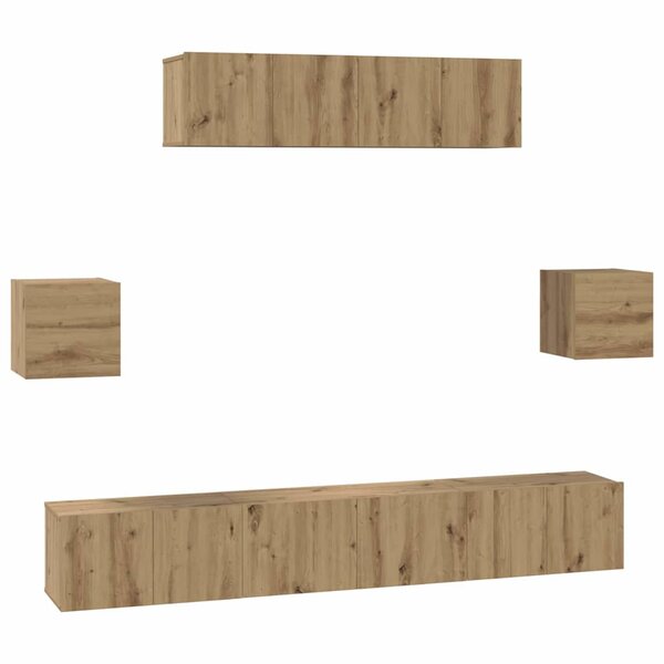 vidaXL Ensemble meuble TV 7 Pièces Chêne artisanal Bois d'ingénierie