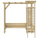 vidaXL Pergola d'angle avec banc Bois de pin imprégné