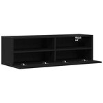 vidaXL Meuble TV mural Chêne noir 100 x 30 x 30 cm Bois d'ingénierie