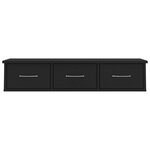 vidaXL Étagère murale avec tiroirs Noir 88x26x18 5cm bois d'ingénierie