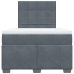 vidaXL Sommier à lattes de lit et matelas gris foncé 120x190cm velours
