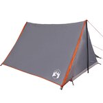 vidaXL Tente de camping 2 personnes gris et orange imperméable