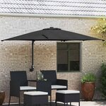 vidaXL Parasol de jardin Noir 248.5 x 247.5 x 160 cm tissu