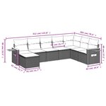 vidaXL Salon de jardin 8 Pièces avec coussins noir résine tressée
