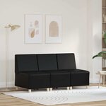 vidaXL Unité de Sofa Modulaire Sans Accoudoirs 3 Pièces Noir